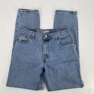 Vtg. Levis Women's 550 Jeans Relaxed Tapered Light Medium Wash Cotton Size 12L